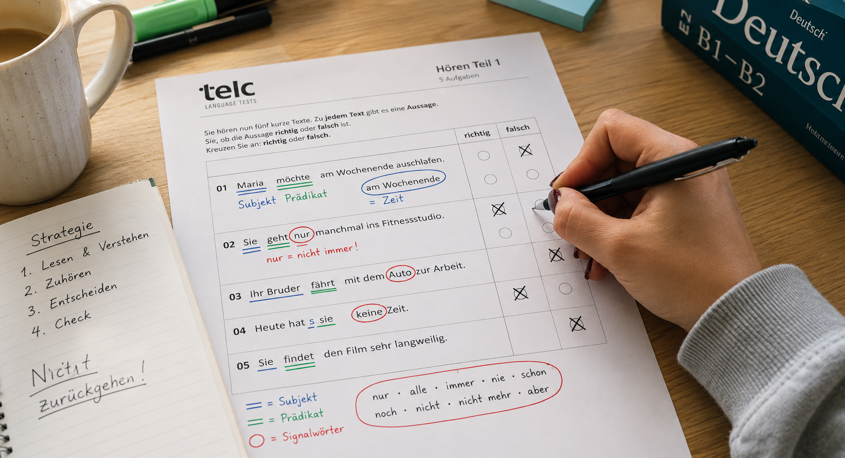 telc B1 Hören Teil 1: Strategie und alle typischen Fallen