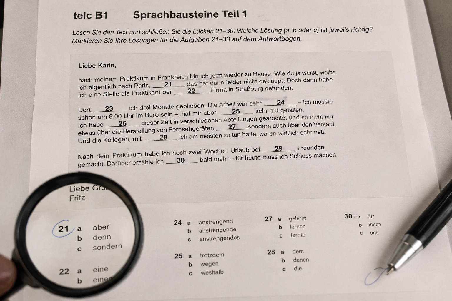Sprachbausteine Teil 1: Aufbau, Bewertung und typische Fehler
