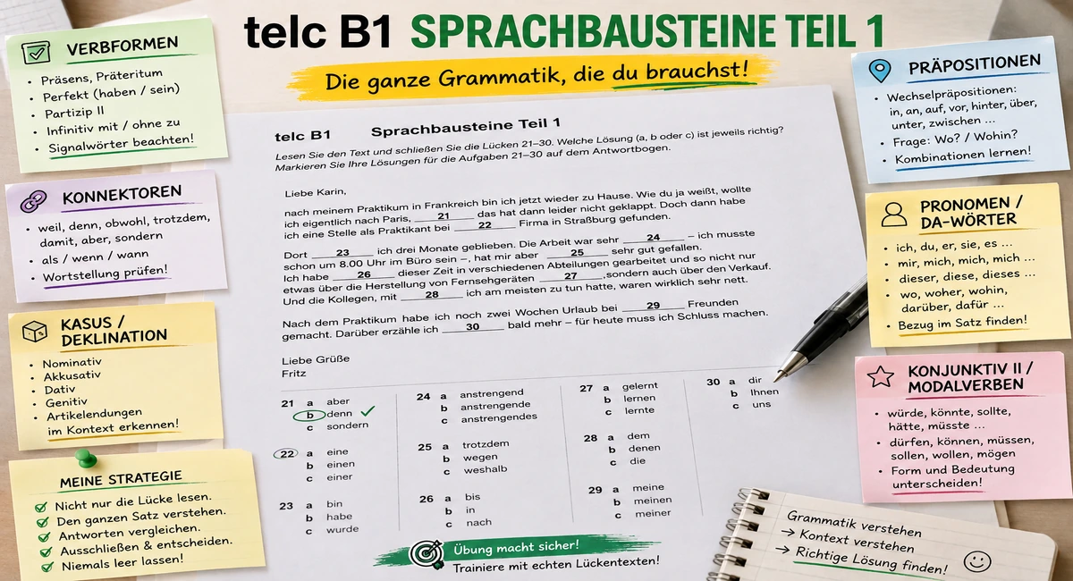 Sprachbausteine Teil 1: Alle Grammatik und die besten Tipps