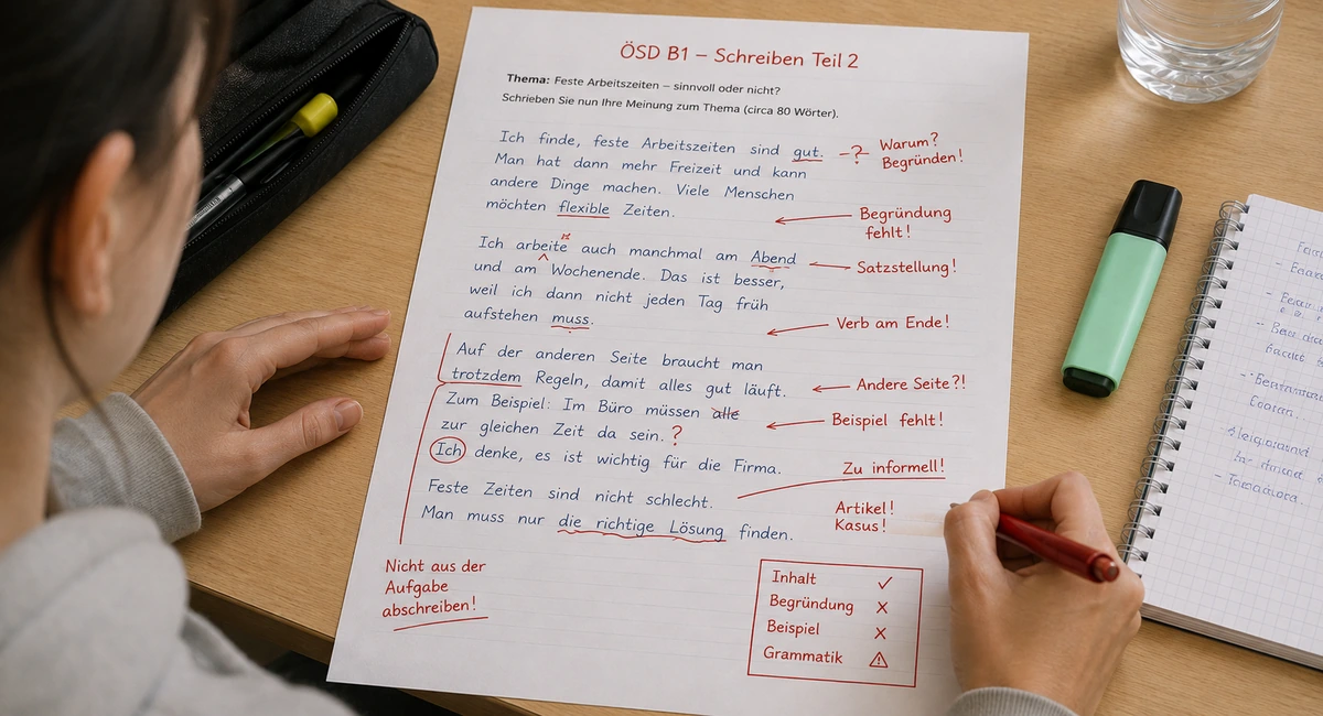 B1 ÖSD Schreiben Teil 2: Aufbau, Bewertung und typische Fehler