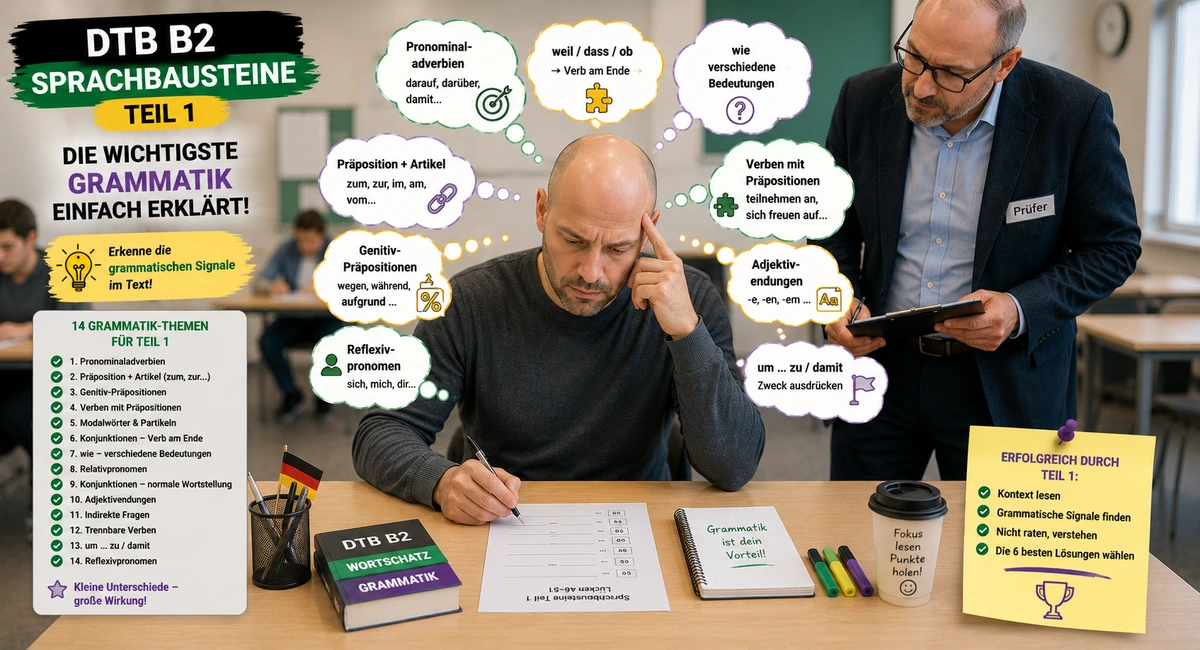 Sprachbausteine Teil 1 — DTB B2: die wichtigste Grammatik einfach erklärt