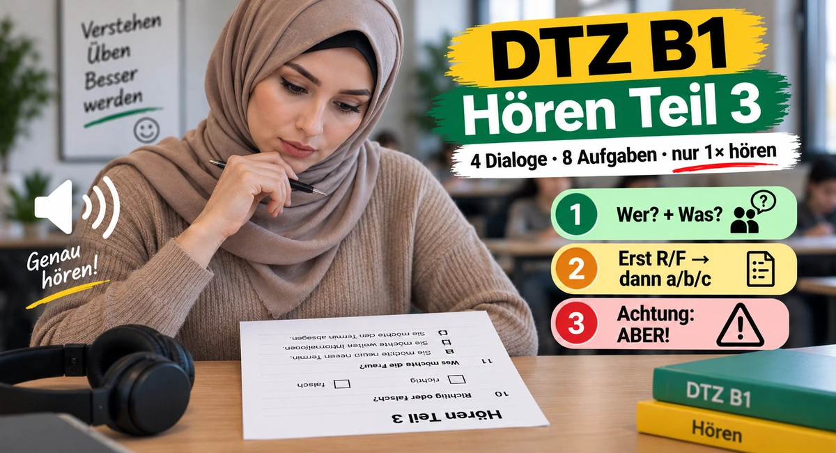DTZ Hören Teil 3 – Was ist das und wie ist es aufgebaut