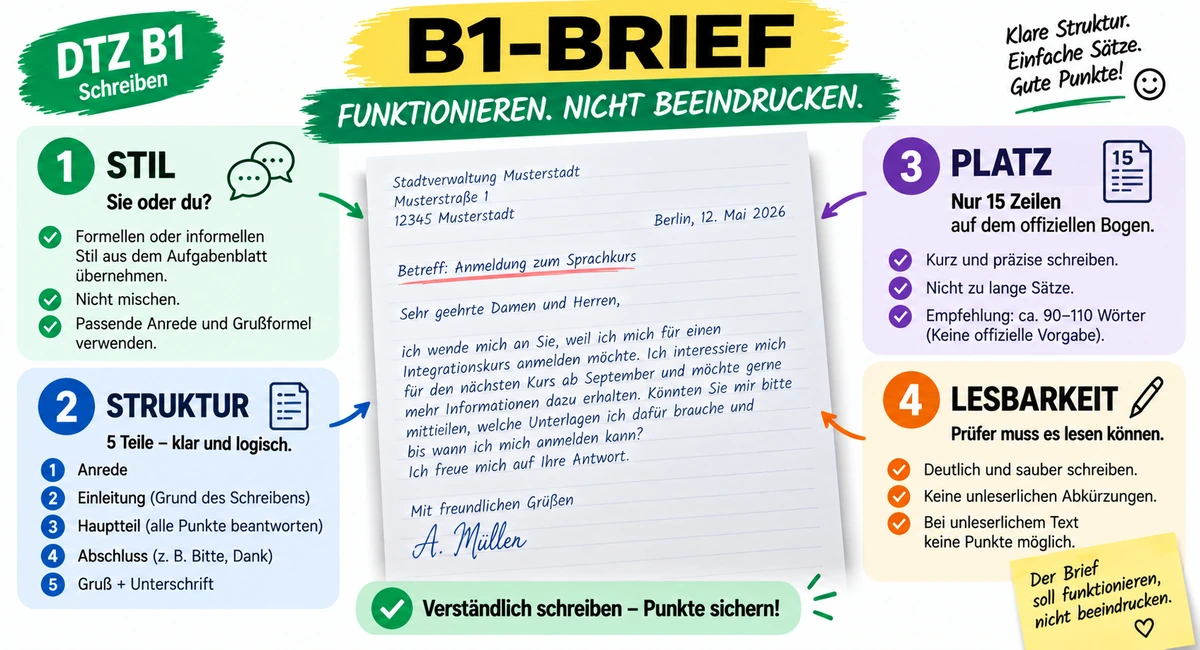 Wie man einen B1-Brief (DTZ) schreibt