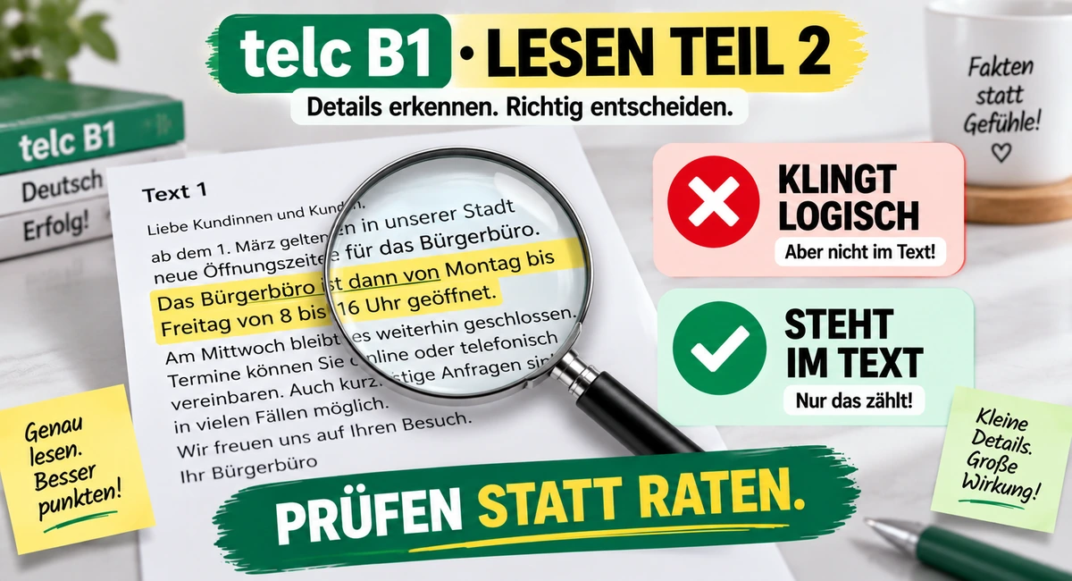 In der Festung der Details: Was Lesen Teil 2 (telc) wirklich verbirgt
