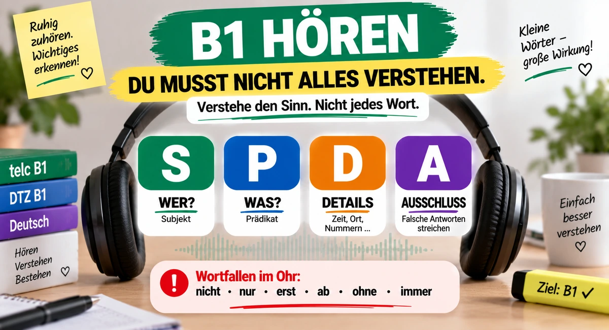 B1 Hören – Die wichtigsten Tipps: Wie du verstehst, auch wenn du nicht alles verstehst