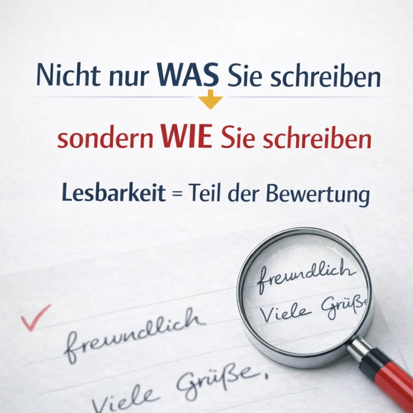 Buchstaben im Prüfungsteil Schreiben