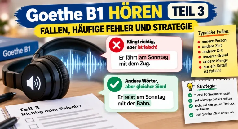 Goethe B1 Hören Teil 3: Fallen, häufige Fehler und Strategie