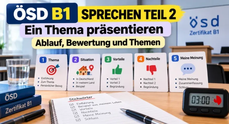 ÖSD B1 Sprechen Präsentation: Ablauf, Bewertung und Themen