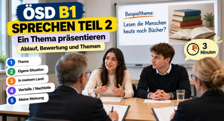 ÖSD B1 Sprechen Teil 2: Redemittel, Fehler und Tipps
