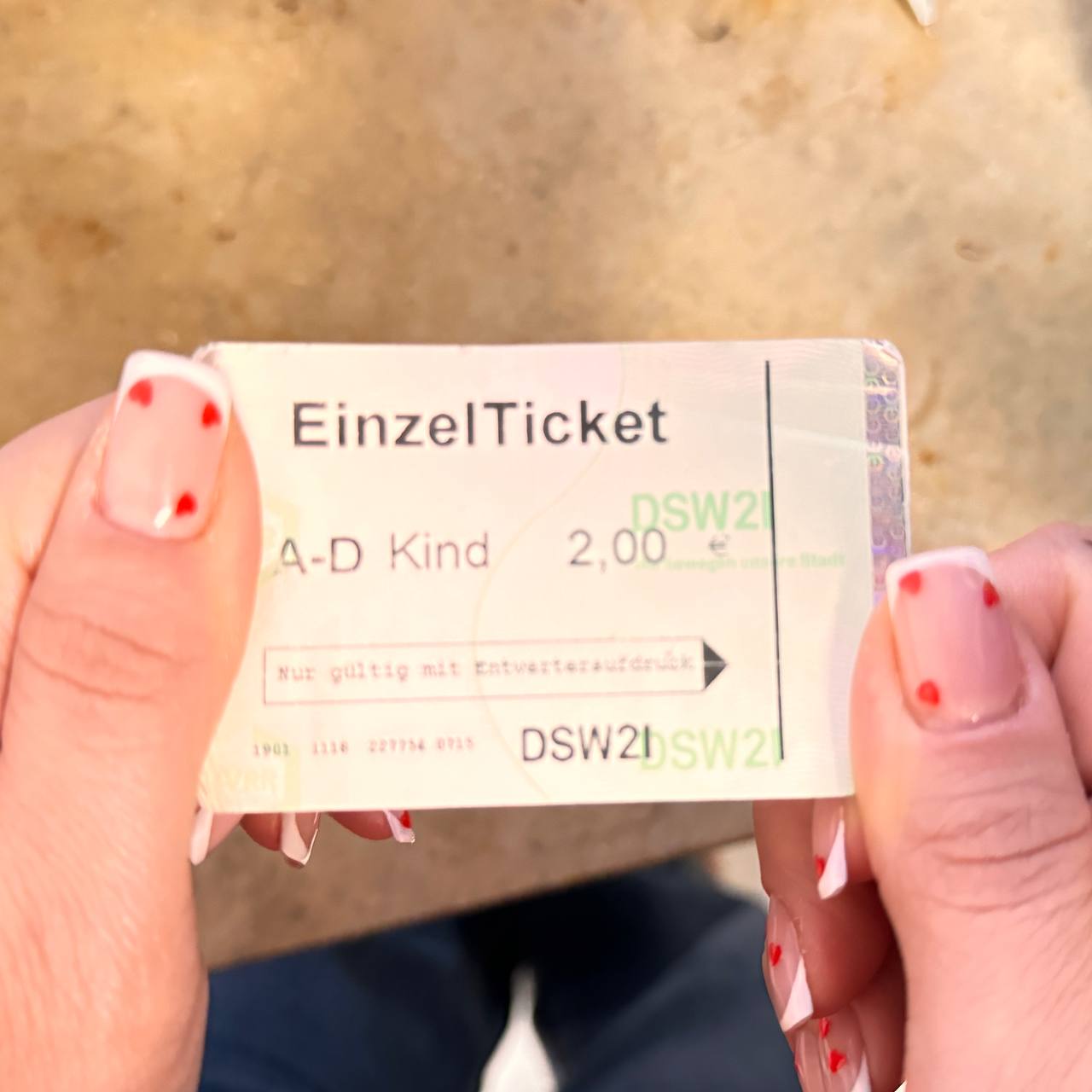 Das Ticket für den U-Bahn